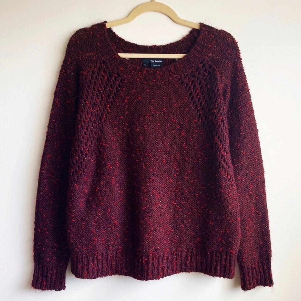 The Kooples Fantasy Tweed Sweater Crew Knit Wool